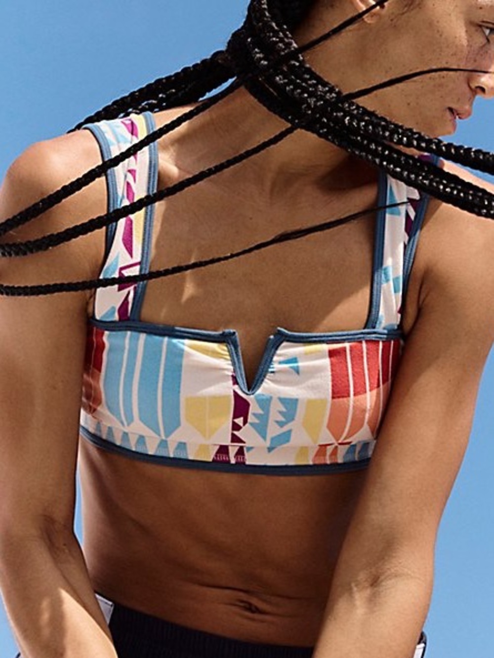 NWT Free People Roll With It Printed Sports Bra - SIZE XS